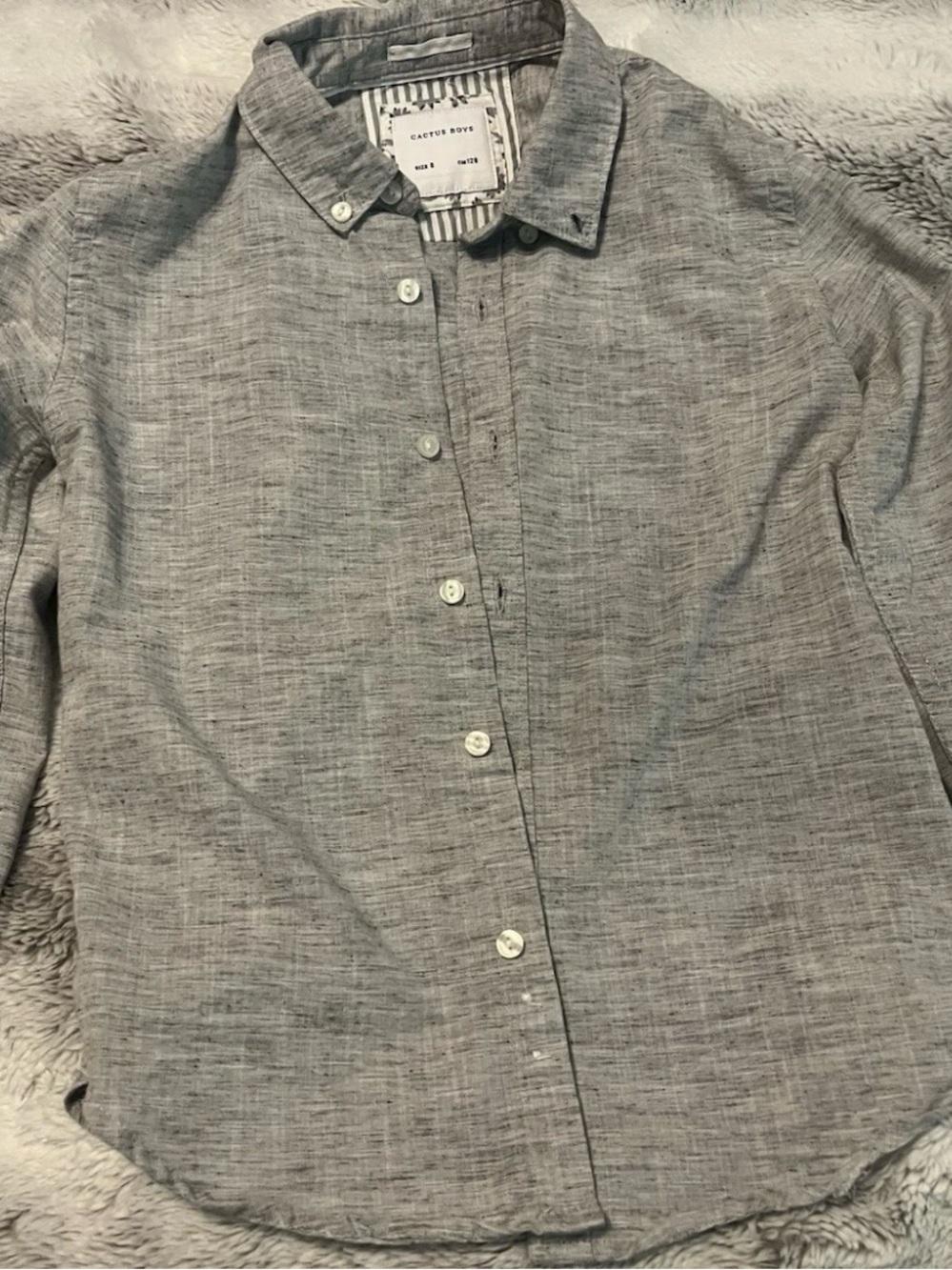 Cactus Light Gray Boys' Button-Down Shirt